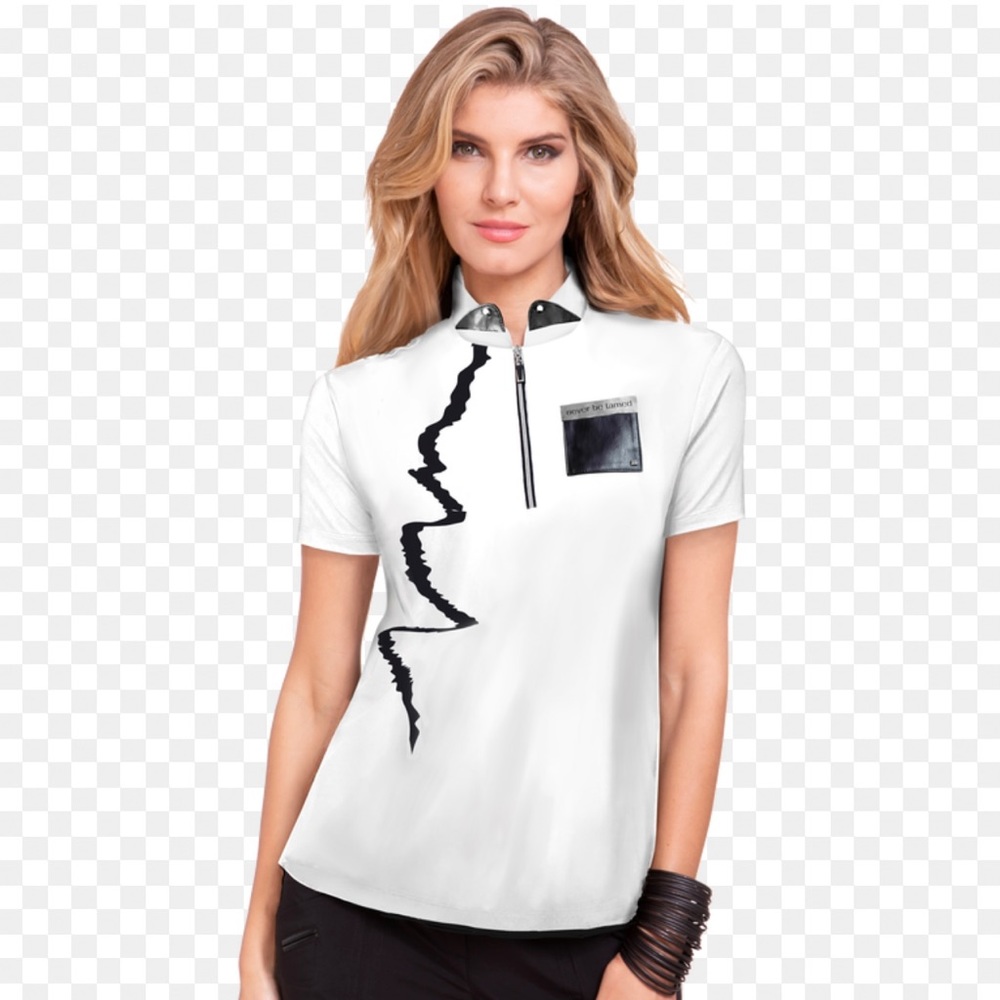 Jamie Sadock Shockwave Collection Short Sleeve Lightening Bolt Top - golf shirt - Picture 5 of 7